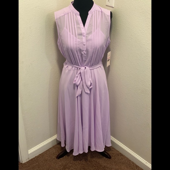 2 FOR $25Nanette Lepore Orchid BloomDress Lavender Pleated Chiffon 8 10 NEW $128 - Picture 1 of 10